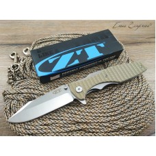 Нож флиппер Zero Tolerance 0393 beige-silver реплика SD1201