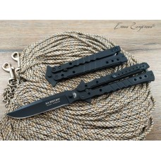 Нож бабочка НОКС Балисонг Black сталь 440 203-440401