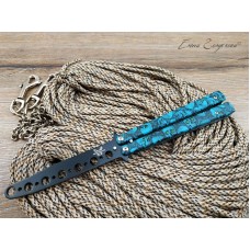 Нож бабочка тренировочная skull blue SD3047