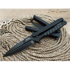 Нож бабочка (балисонг) НОКС Ромул сталь AUS8 Black 205-787401